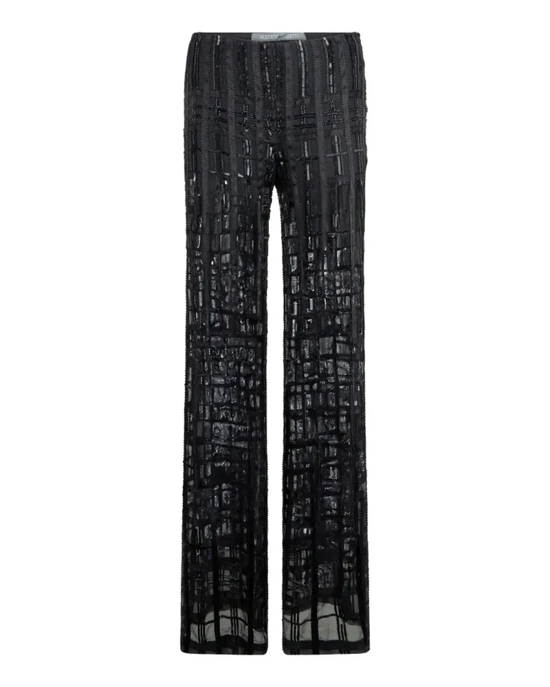 Alberta Ferretti bead-embellishment silk trousers - Schwarz Schwarz