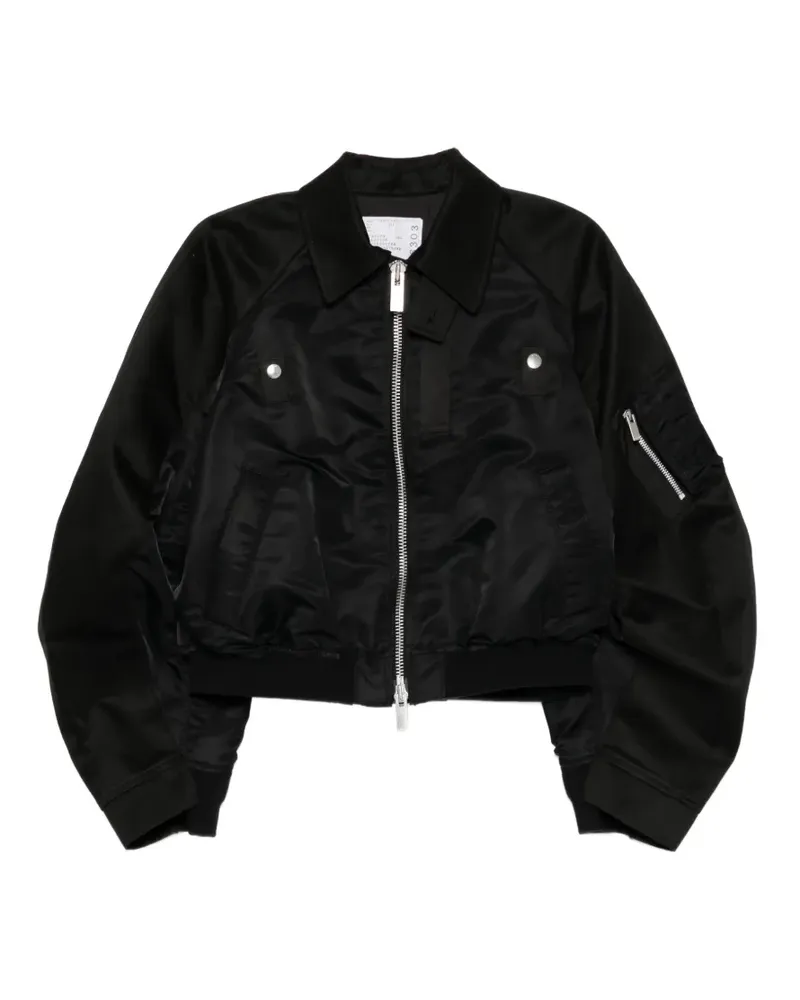 Sacai two-way zip bomber jacket - Schwarz Schwarz