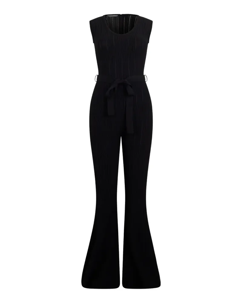 Alberta Ferretti Gerippter Jumpsuit - Schwarz Schwarz