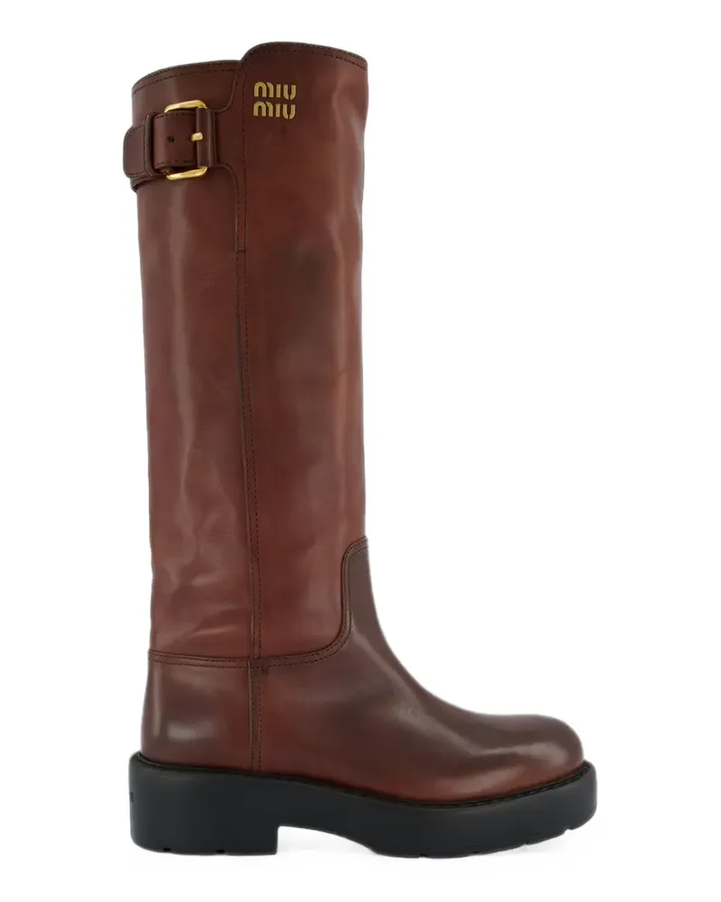 Miu Miu leather boots - Braun Braun