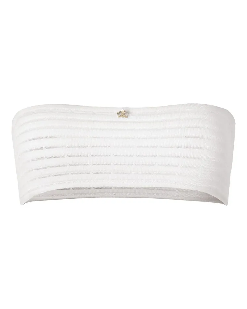 Genny Gestreiftes Bandeau-Top - Weiß Weiß