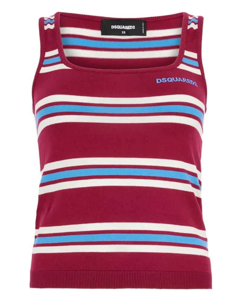 Dsquared2 Gestreiftes Stricktop - Rot Rot
