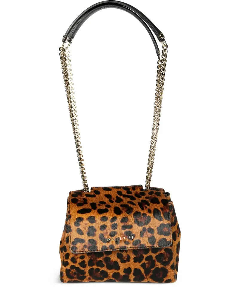 Orciani leopard print chain Sveva XS bag - Braun Braun