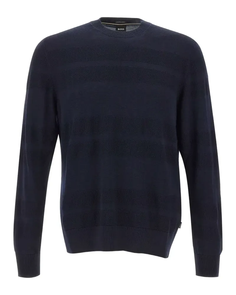 HUGO BOSS Gestreifter Pullover - Blau Blau