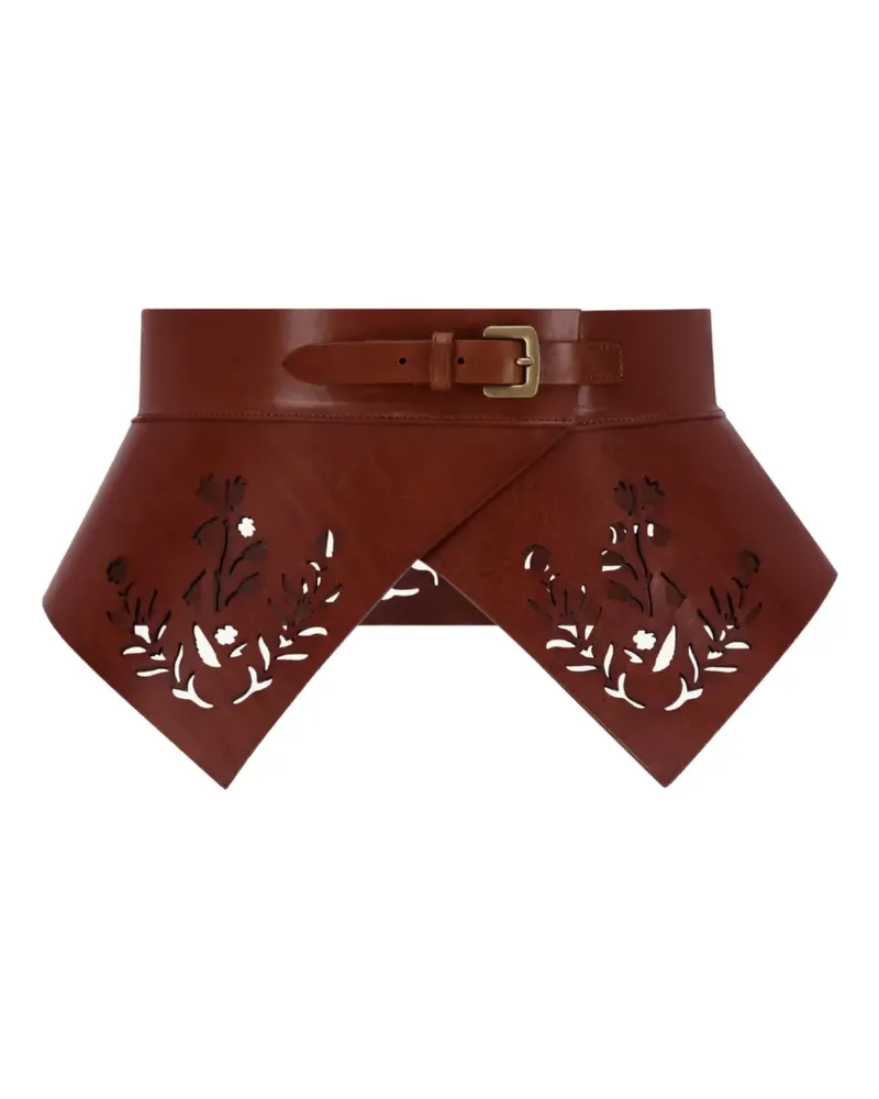 Lela Rose laser-cut floral belt - Braun Braun