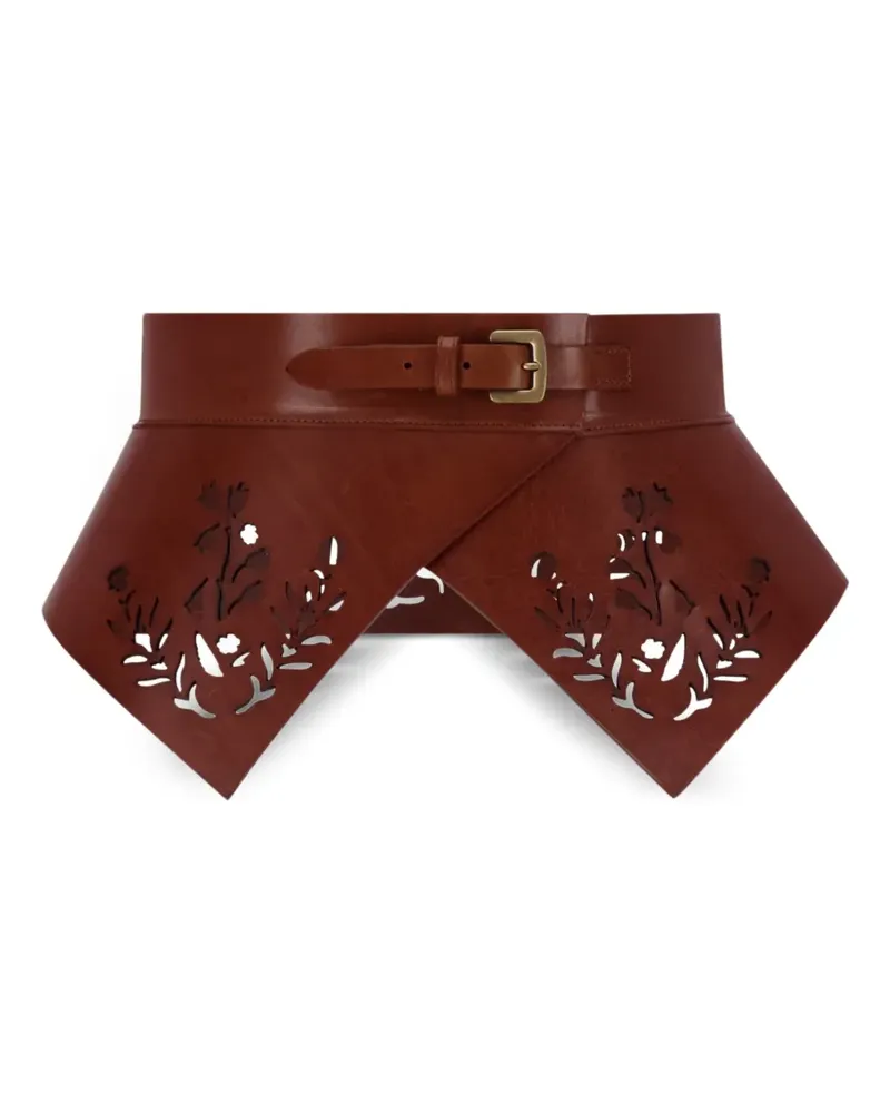 Lela Rose laser-cut floral belt - Braun Braun