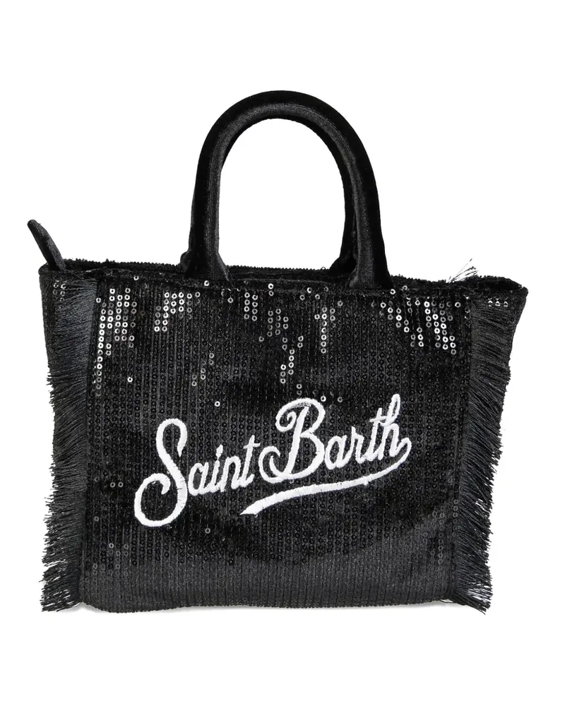 MC2 Saint Barth mini Vanity velvet sequin-fringed tote bag - Schwarz Schwarz