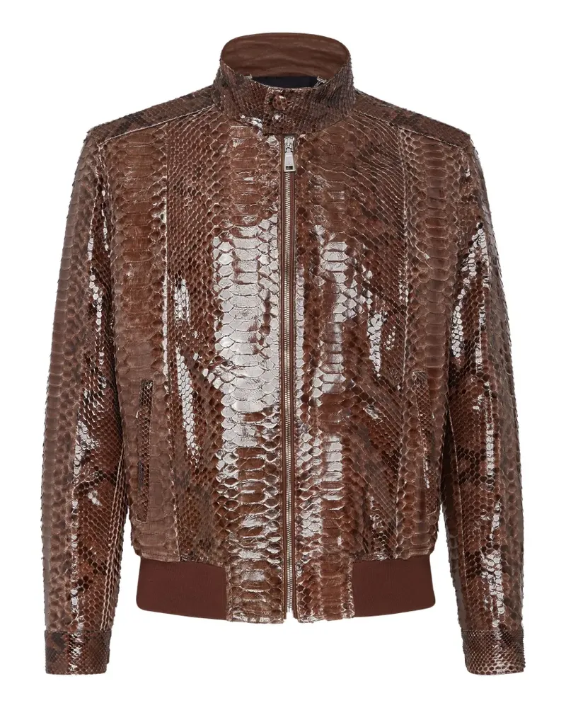 Billionaire Jacke aus Pythonleder - Braun Braun