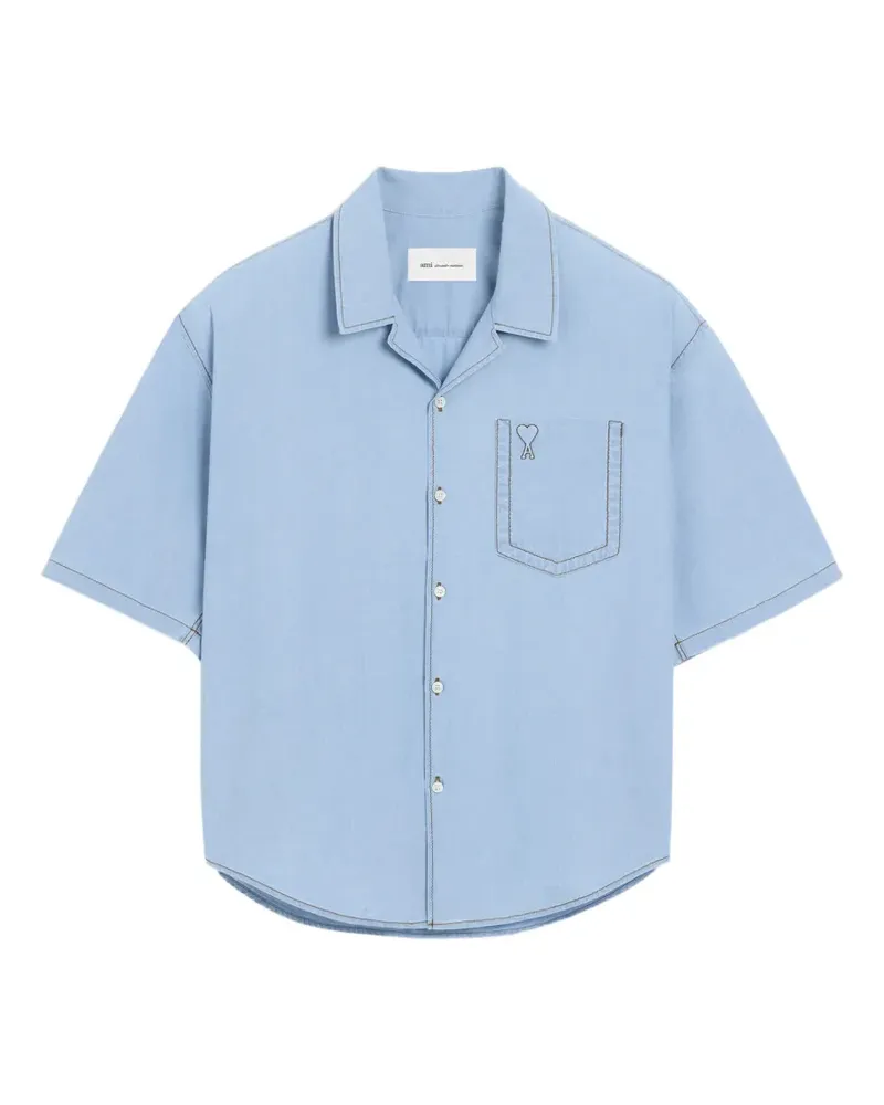 AMI Paris Hemd mit kurzen Ärmeln - Blau Blau