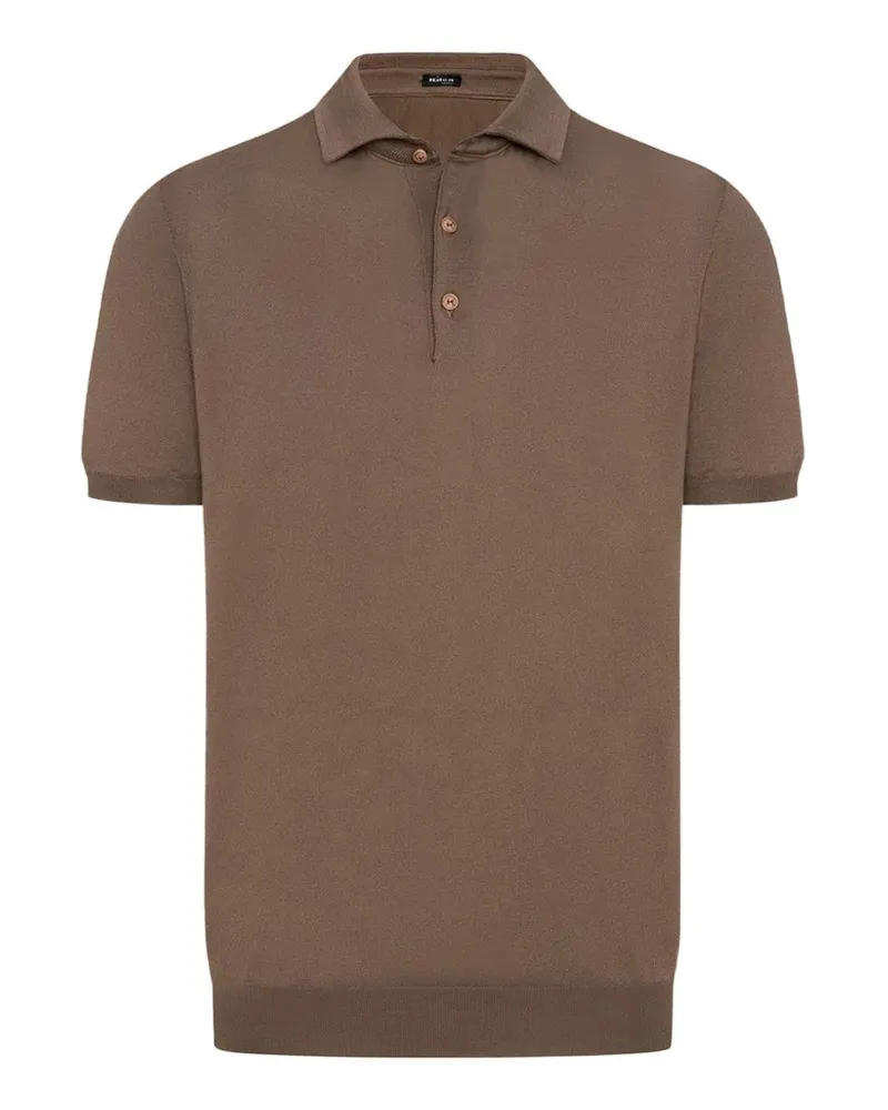 Kiton Kurzärmeliges Poloshirt - Braun Braun