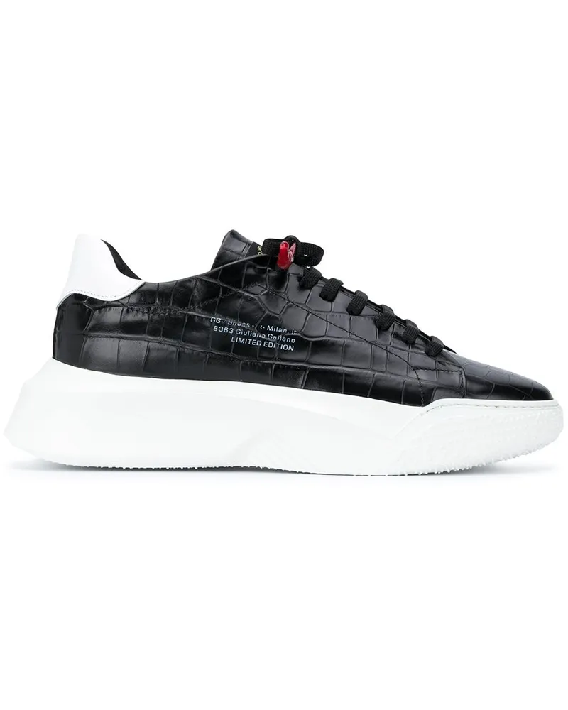 Giuliano Galiano Nemesis' Sneakers mit Kroko-Optik - Schwarz Schwarz