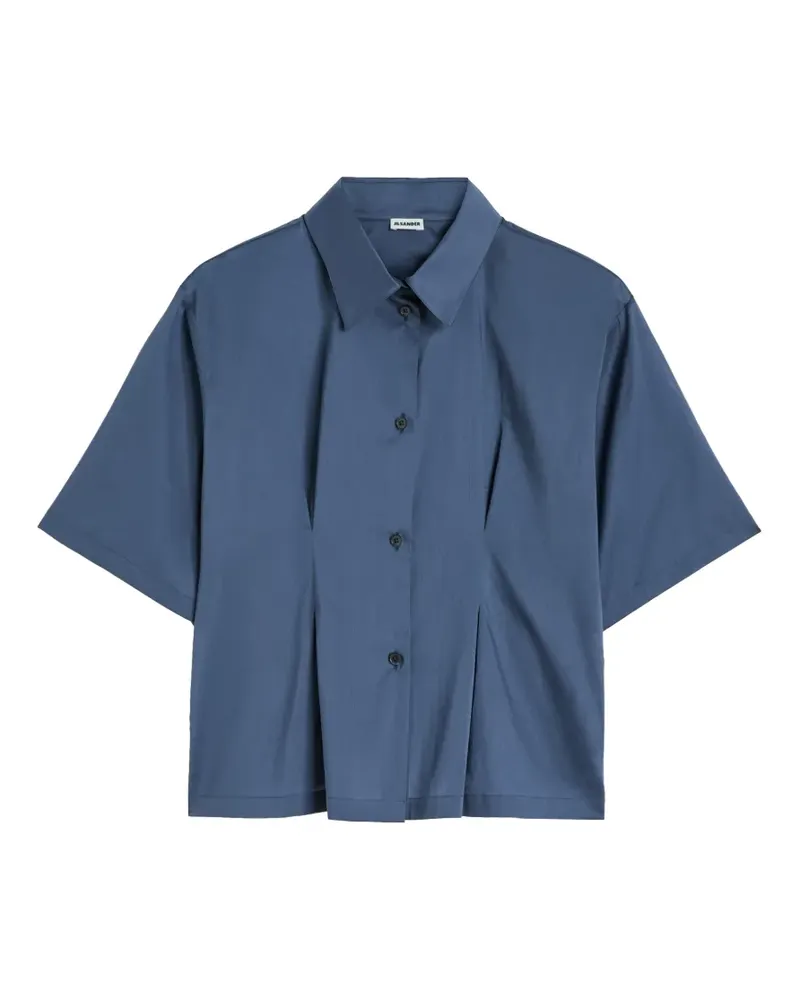 Jil Sander Musselin-Hemd mit plissiertem Bund - Blau Blau