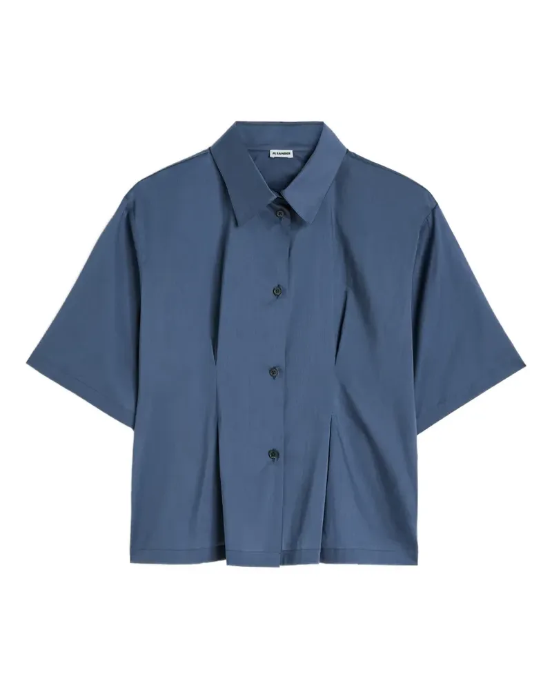 Jil Sander Musselin-Hemd mit plissiertem Bund - Blau Blau