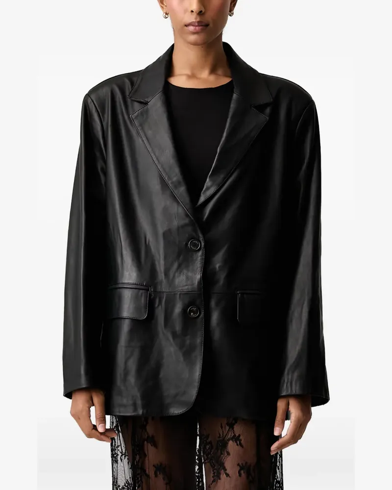 VICOLO Klassische Lederjacke - Schwarz Schwarz
