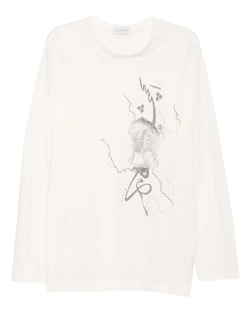 Yohji Yamamoto T-Shirt mit grafischem Print - Weiß Weiß
