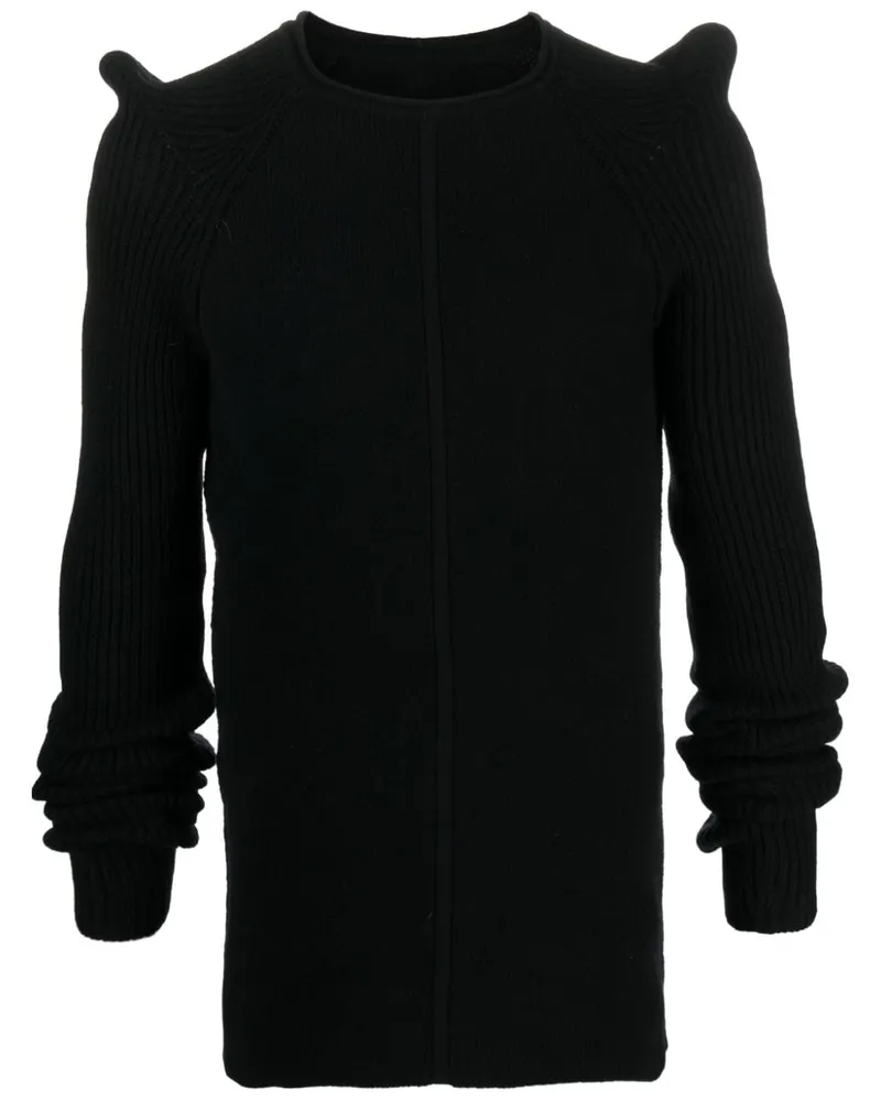 Rick Owens Luxor Kaschmirpullover mit 3D-Detail Schwarz