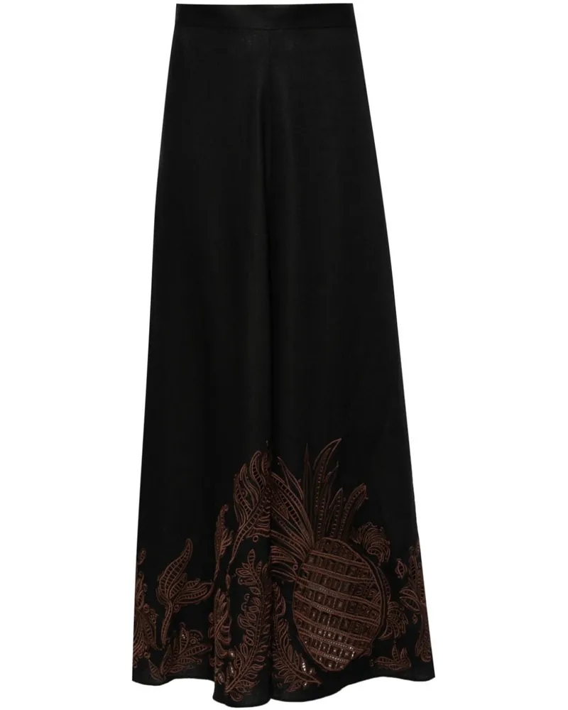 Dorothee Schumacher Exquisite Luxury Leinenrock - Schwarz Schwarz