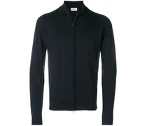 Woll-Cardigan mit hohem Kragen - Blau