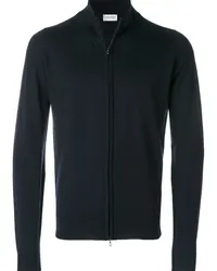 John Smedley Woll-Cardigan mit hohem Kragen Blau