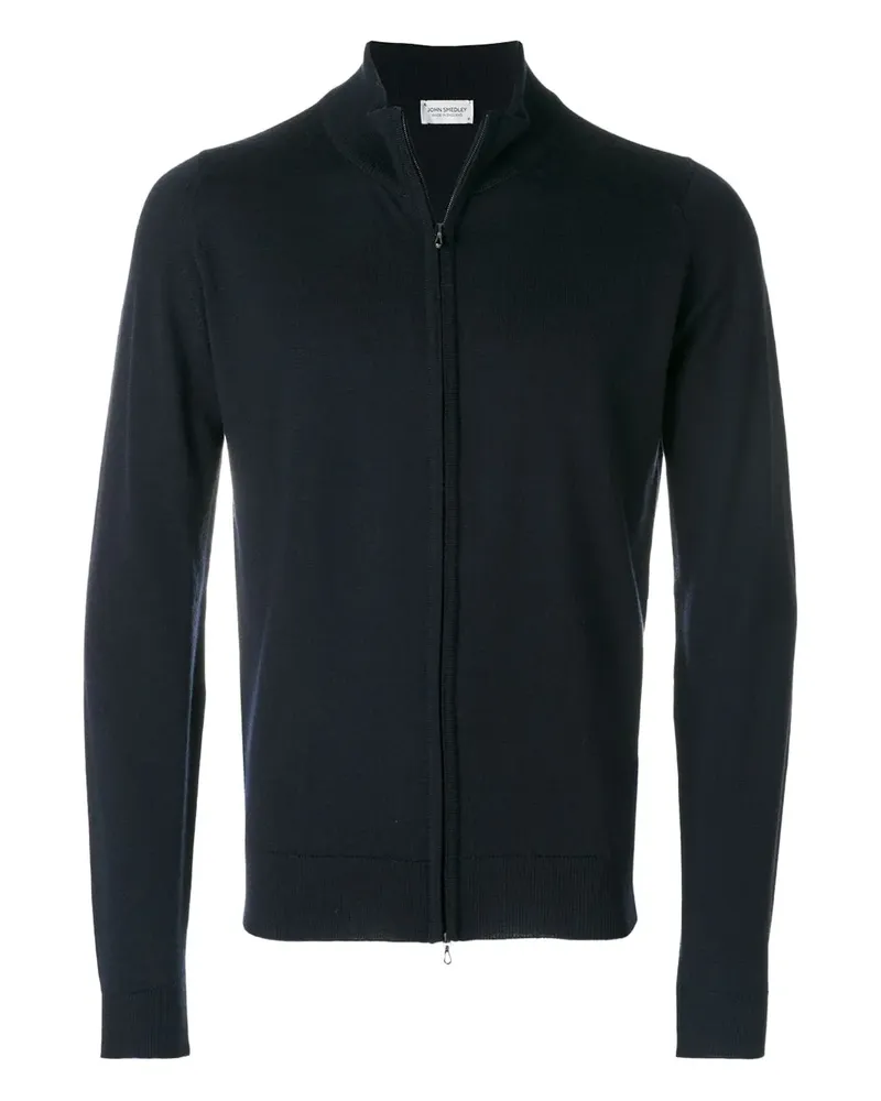 John Smedley Woll-Cardigan mit hohem Kragen - Blau Blau