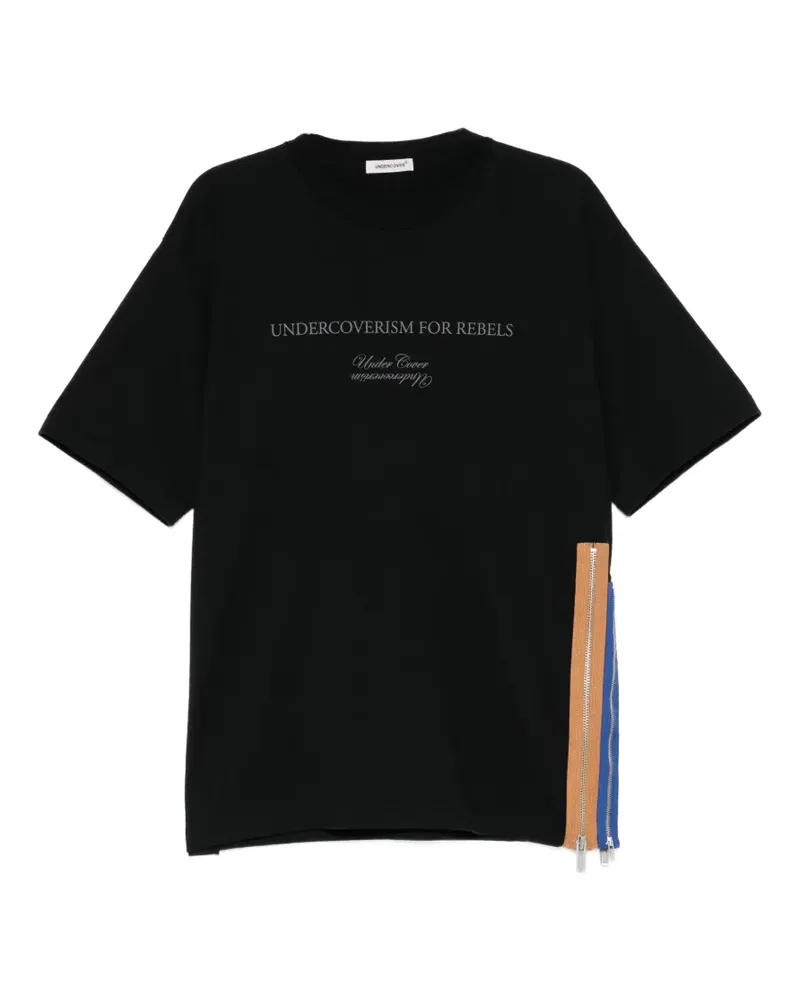 Undercover T-Shirt mit seitlichem Reißverschluss - Schwarz Schwarz