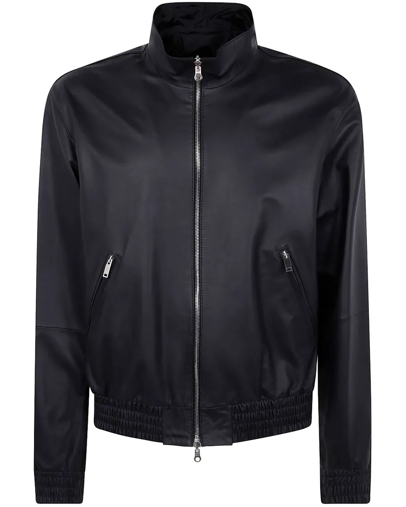 DESA Klassische Lederjacke Schwarz