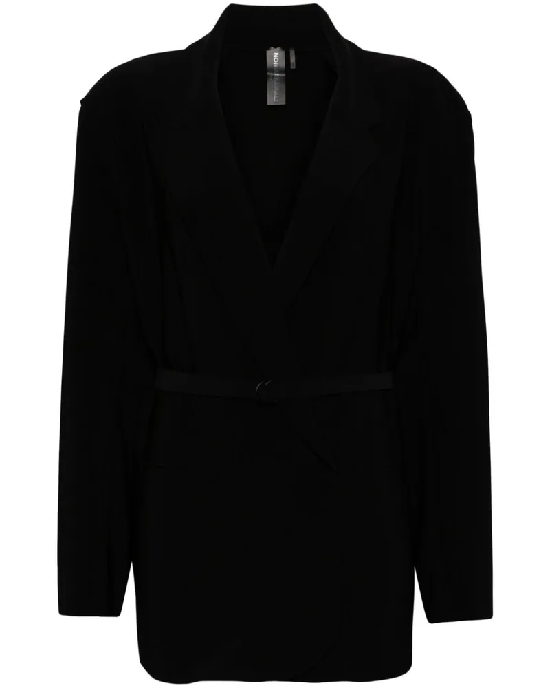 Norma Kamali Doppelreihiger Blazer mit Gürtel - Schwarz Schwarz