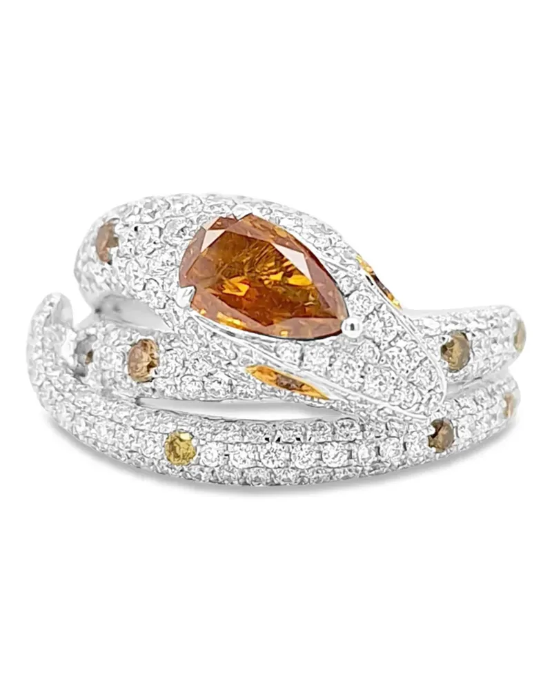 HYT Jewelry Serpentine Ring mit Diamanten - Silber Silber