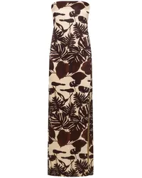 NICHOLAS Axelie Kleid mit botanischem Print Braun