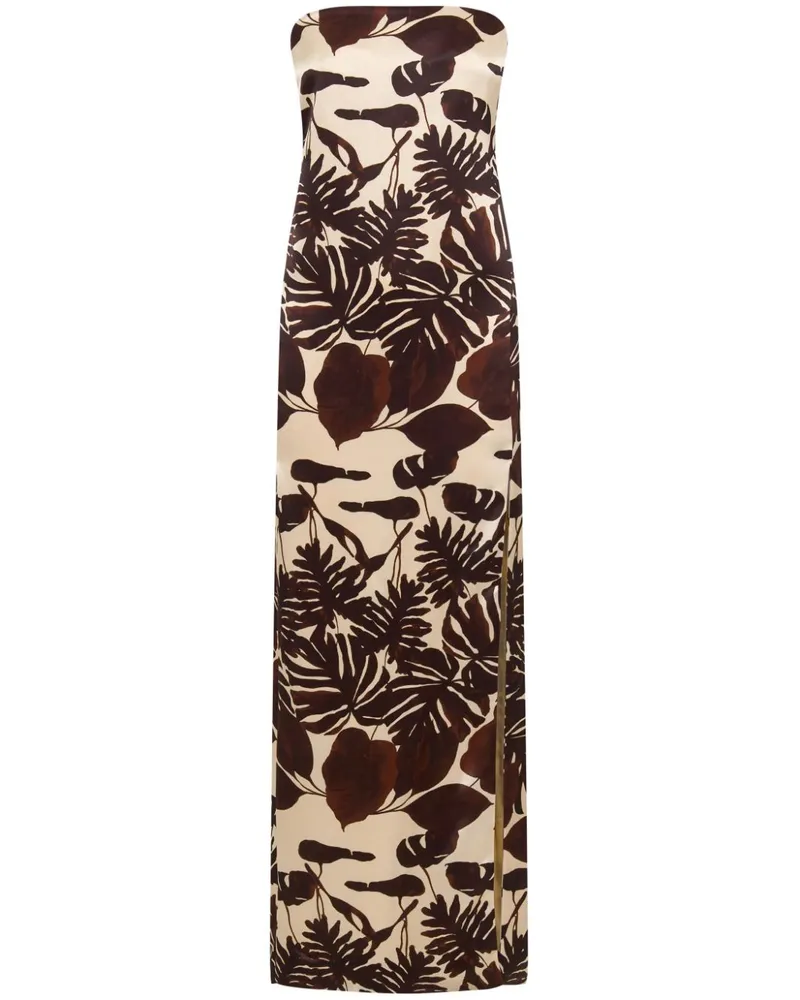 NICHOLAS Axelie Kleid mit botanischem Print - Braun Braun