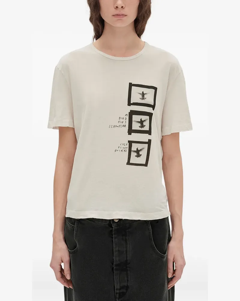 Ann Demeulemeester Fanie T-Shirt mit Print - Nude Nude