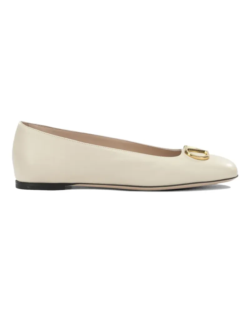 Valentino Garavani VLogo Signature leather ballet flats - Nude Nude