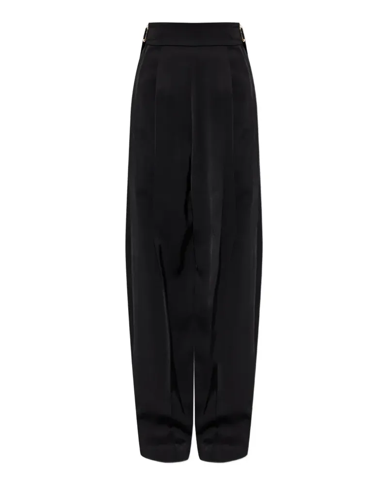 SPORTMAX buckle-detail pleated trousers - Schwarz Schwarz