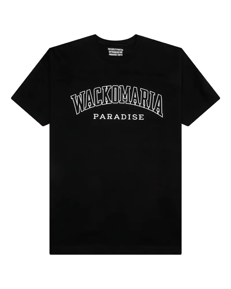 Wacko Maria T-Shirt mit grafischen Buchstaben - Schwarz Schwarz