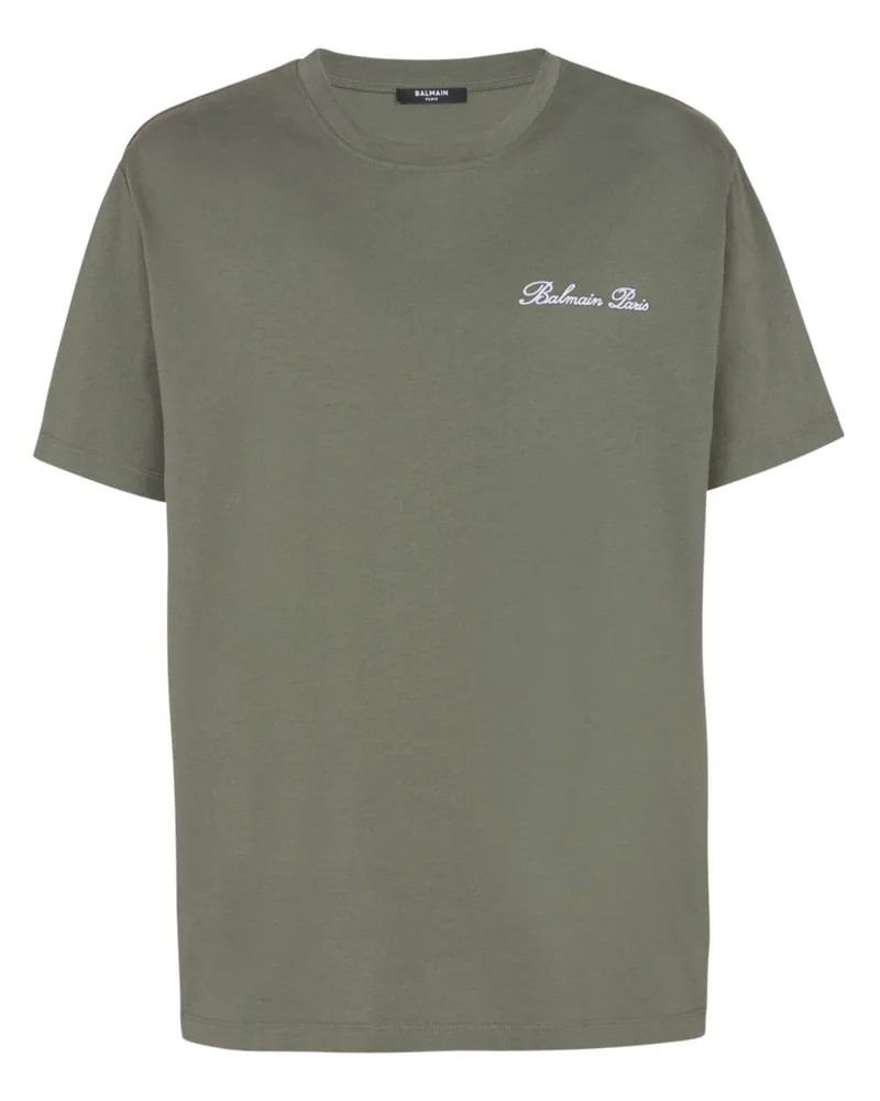 Balmain Signature T-Shirt - Grün Grün