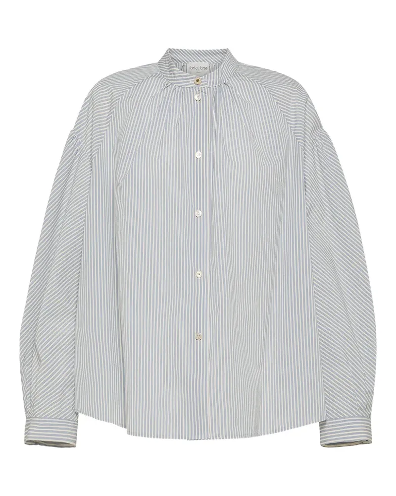 forte_forte striped buttoned shirt - Blau Blau
