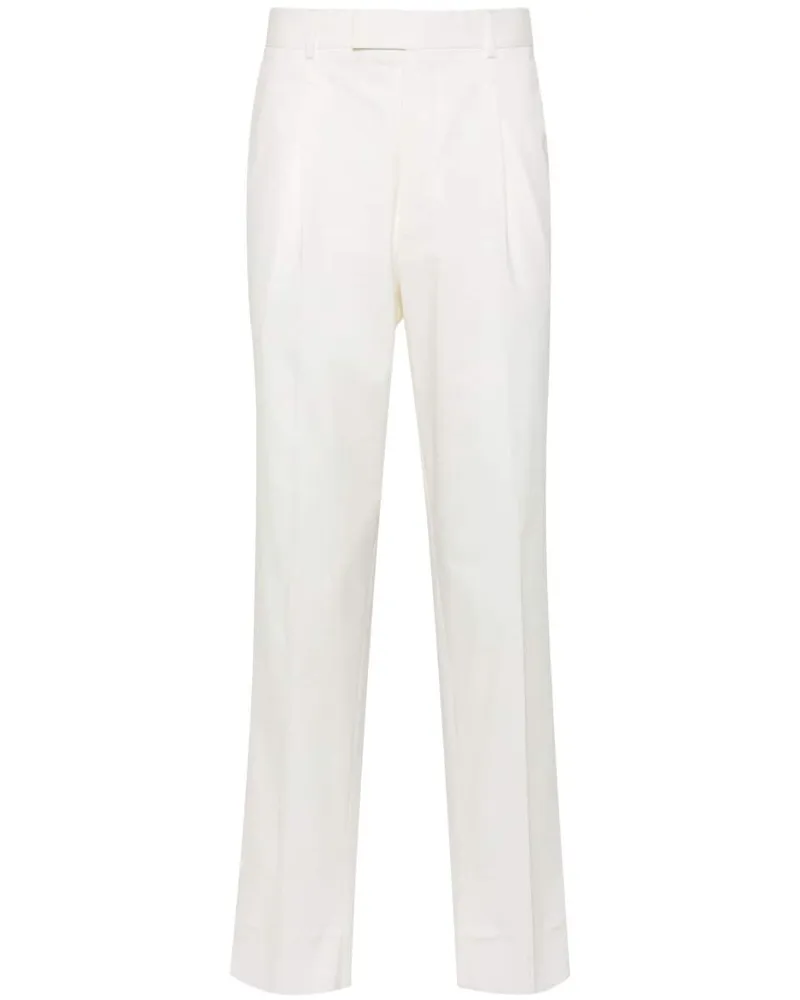 Ermenegildo Zegna Halbhohe Chino aus Popeline - Weiß Weiß