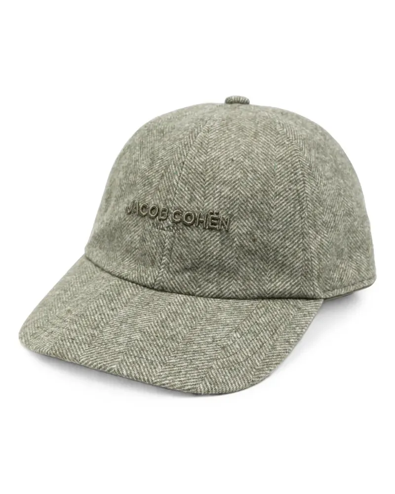 Jacob Cohën herringbone-pattern logo-embroidered baseball cap - Grün Grün