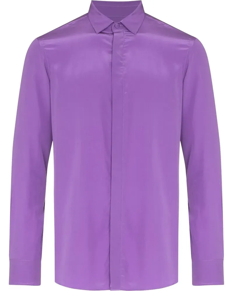 Valentino Garavani Langärmeliges Seidenhemd - Violett Violett