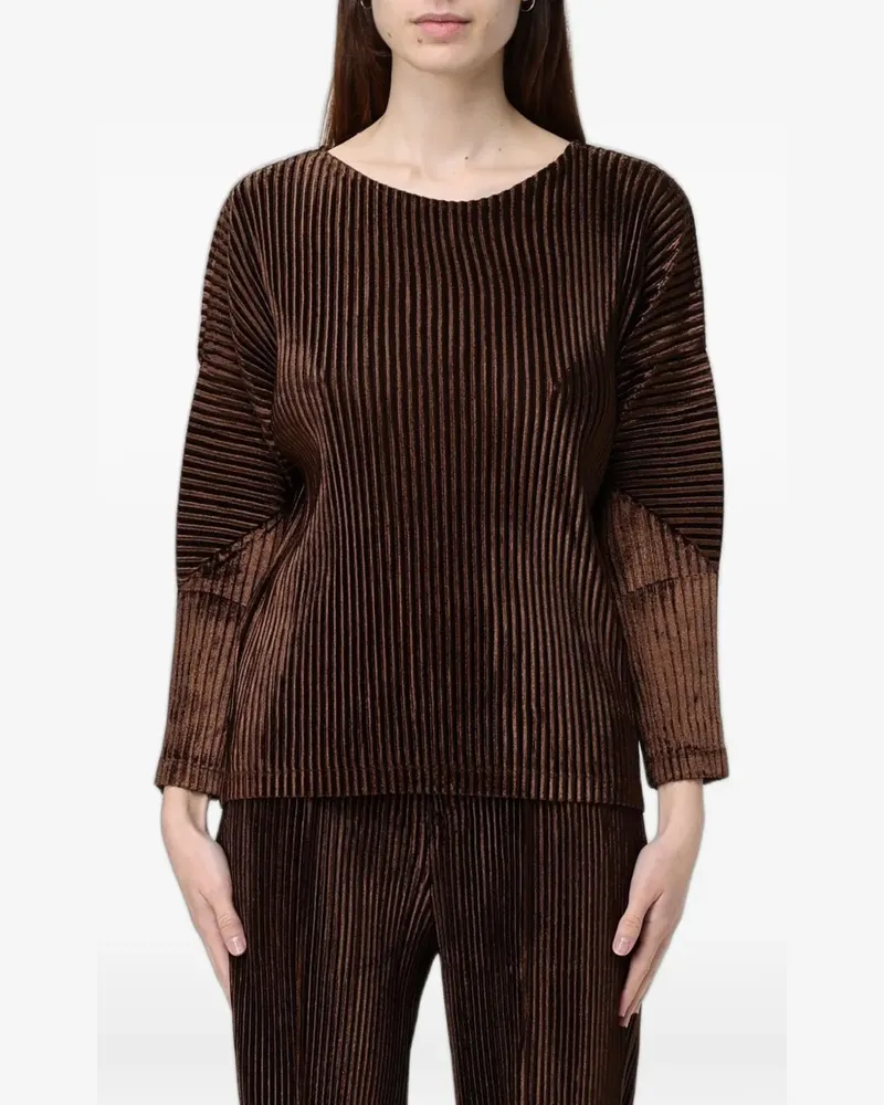MEIMEIJ plissé-effect long-sleeve top - Braun Braun