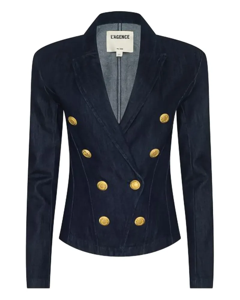 L'Agence structured double-breasted blazer - Blau Blau