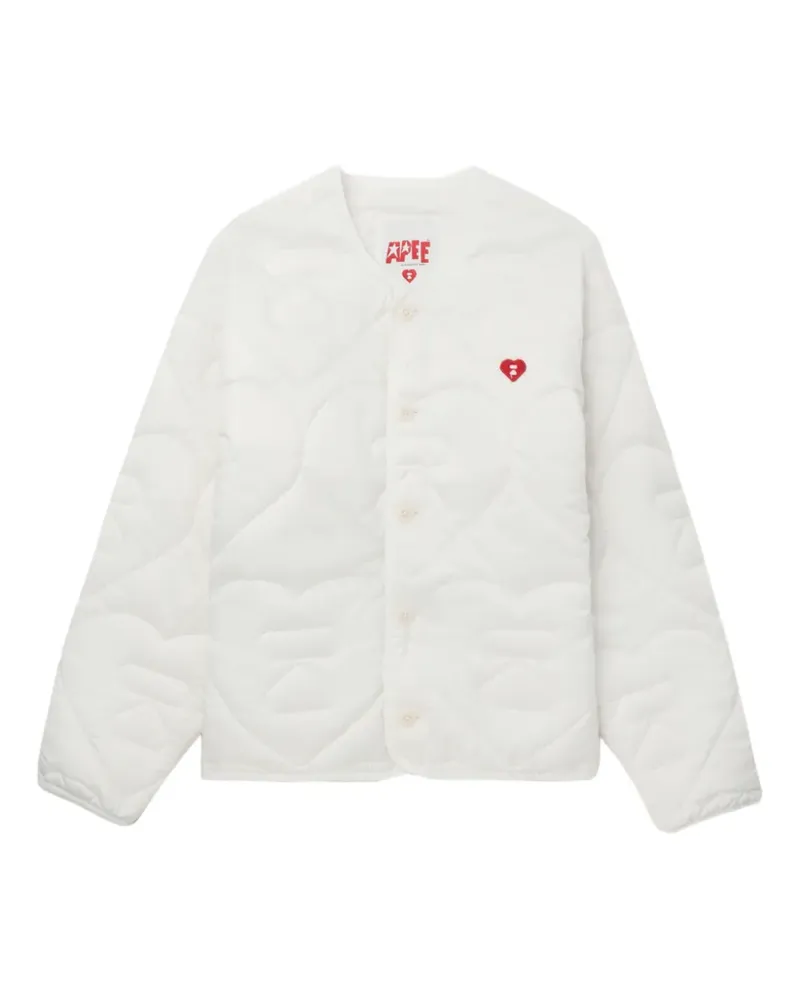 BAPE Gesteppte Heart Jacke - Weiß Weiß