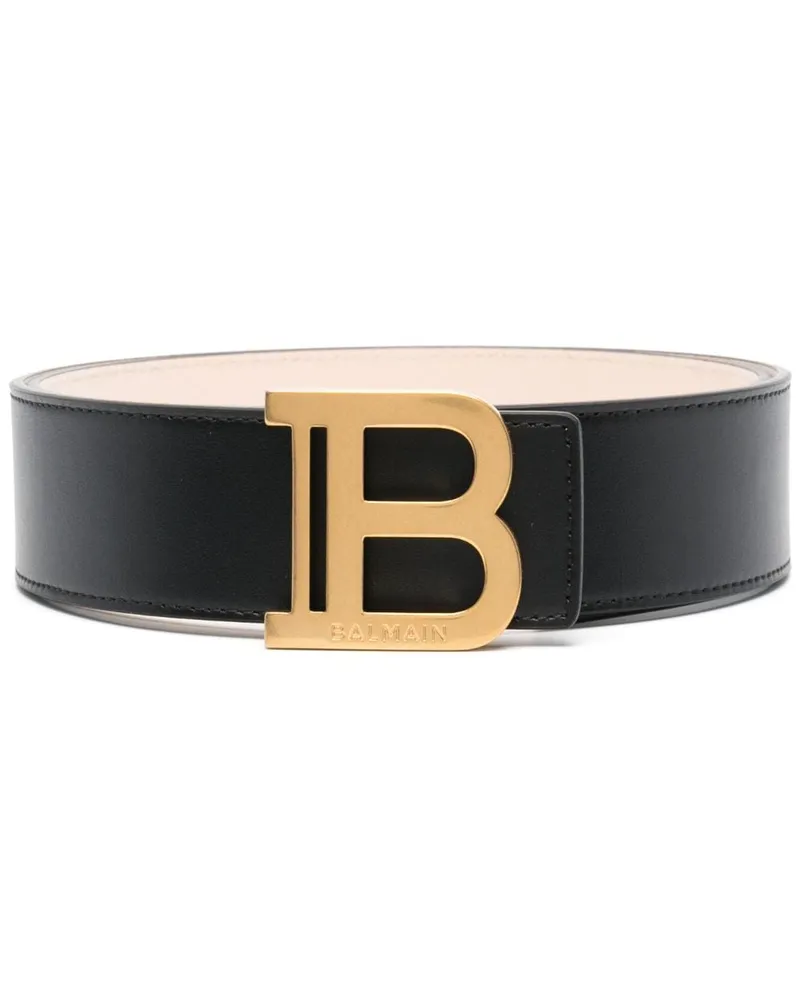 Balmain Gürtel mit Logo-Schild - Schwarz Schwarz