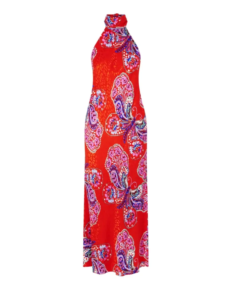 RIXO Maura butterfly-bloom jacquard maxi dress - Rot Rot