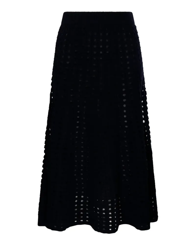 NUDE perforated knit midi skirt - Schwarz Schwarz