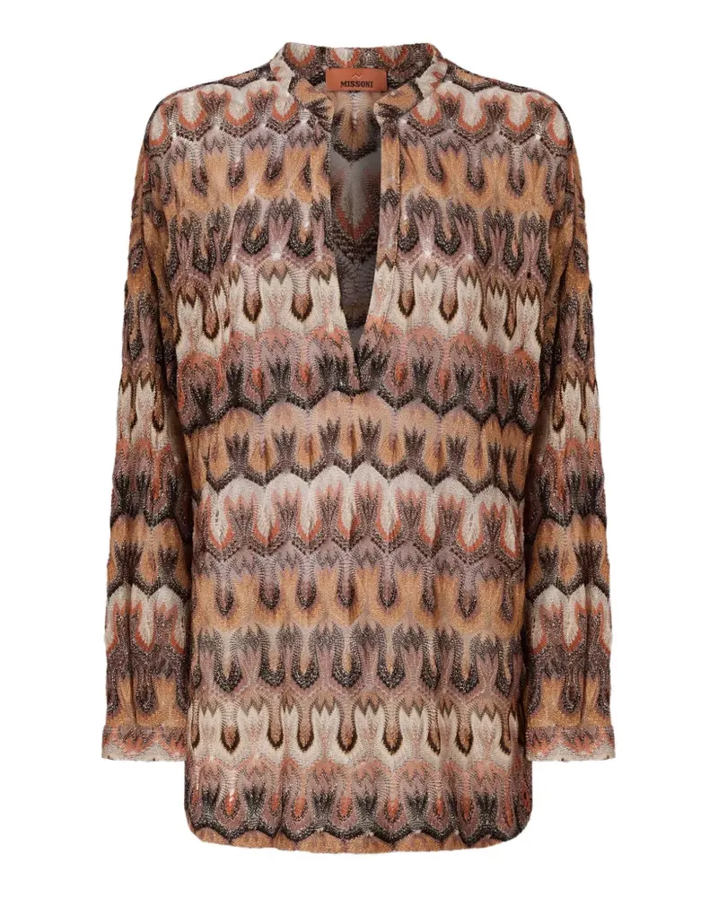 Missoni Gemustertes Oberteil mit V-Ausschnitt - Nude Nude