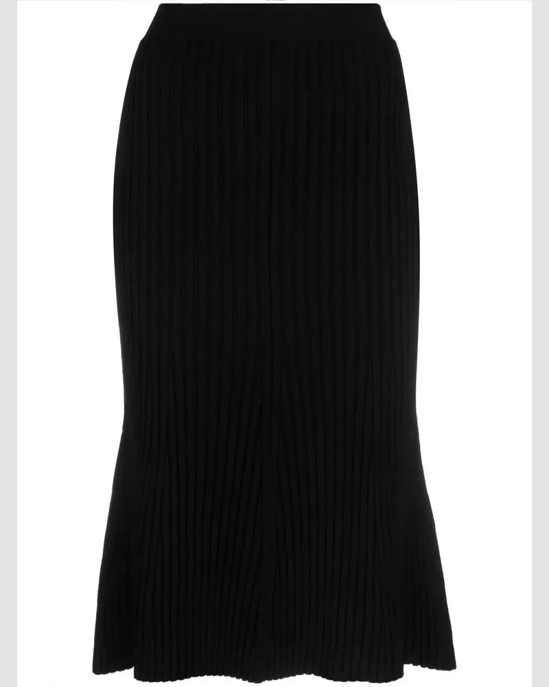 Stella McCartney Gestrickter Midirock - Schwarz Schwarz