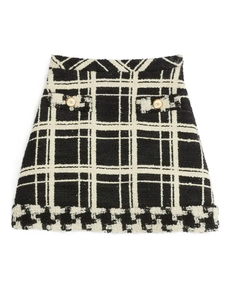 Valentino Garavani Karierter Tweed-Rock - Schwarz Schwarz