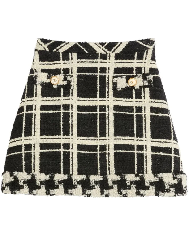 Valentino Garavani Karierter Tweed-Rock - Schwarz Schwarz