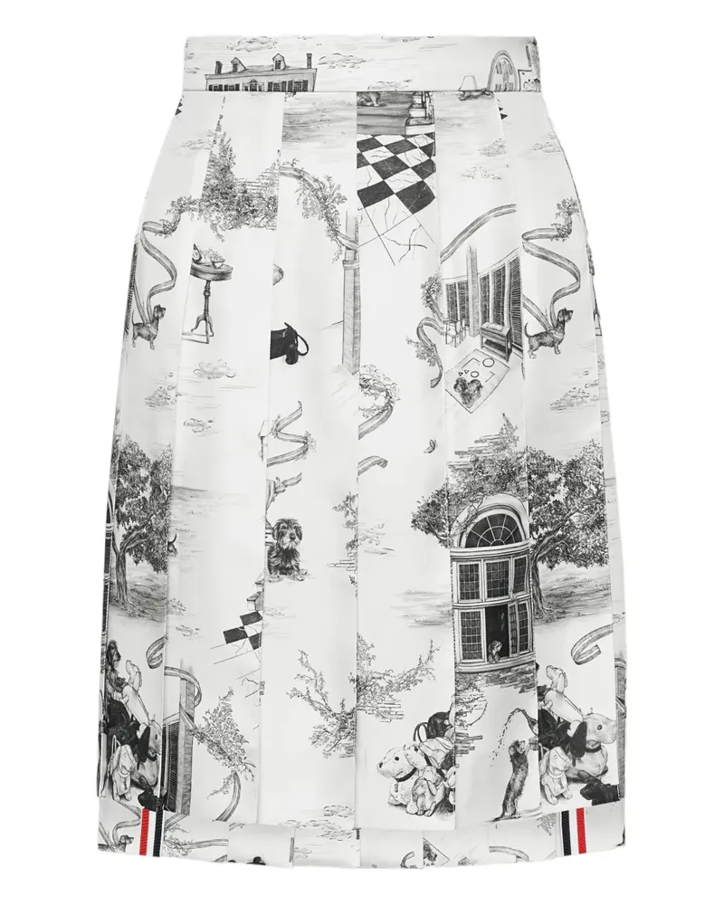 Thom Browne Toile Minirock mit Falten - Weiß Weiß